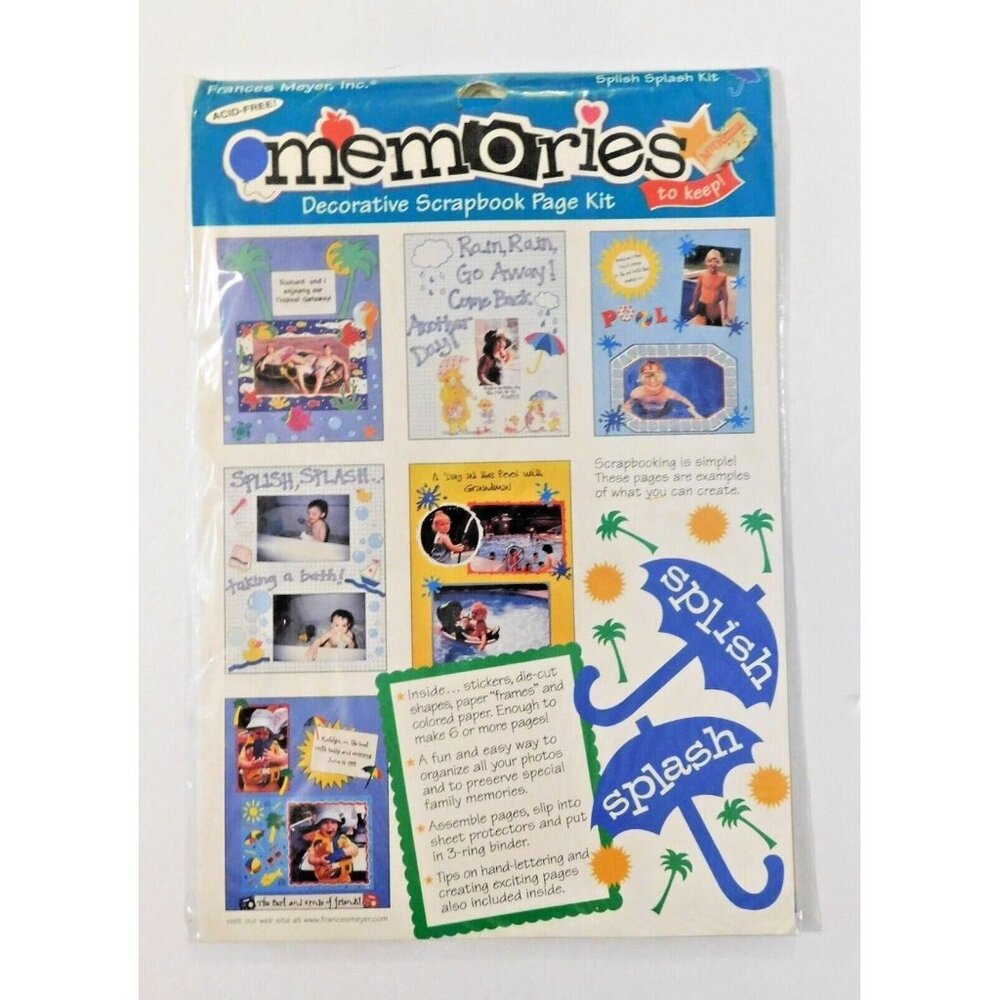 Frances Meyer Splish Splash Scrapbook Page Kit 8.5x11 Stickers Die Cuts Frames